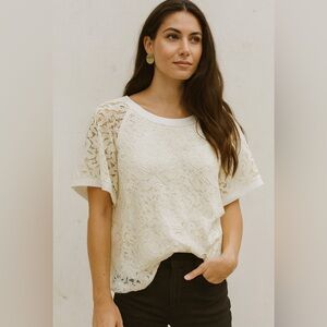 Banana Republic Lace Top XL Romantic Boho Clean Girl Balletcore Coquette